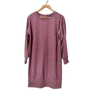 Ellen Tracy Heathered Purple Long‎ Sleeve Casual Tunic Dress